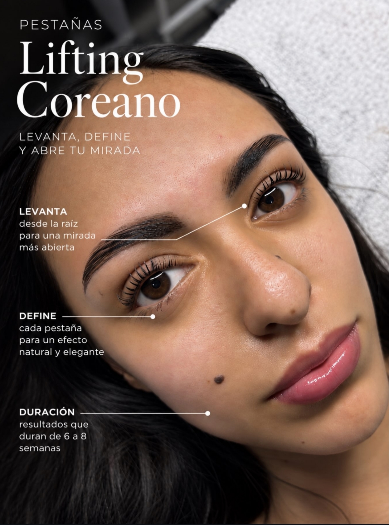Lifting de pestañas coreano, resultado en clienta de Danielash